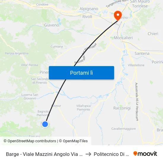 Barge - Viale Mazzini Angolo Via Cavallotta to Politecnico Di Torino map