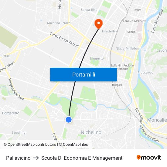 Pallavicino to Scuola Di Economia E Management map