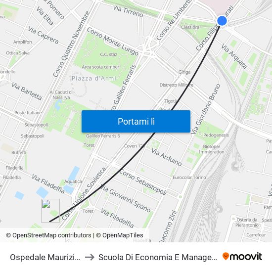 Ospedale Mauriziano to Scuola Di Economia E Management map