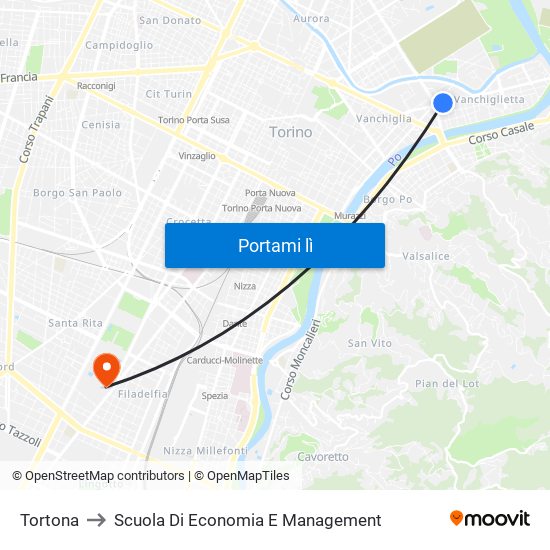 Tortona to Scuola Di Economia E Management map