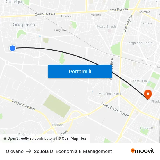 Olevano to Scuola Di Economia E Management map