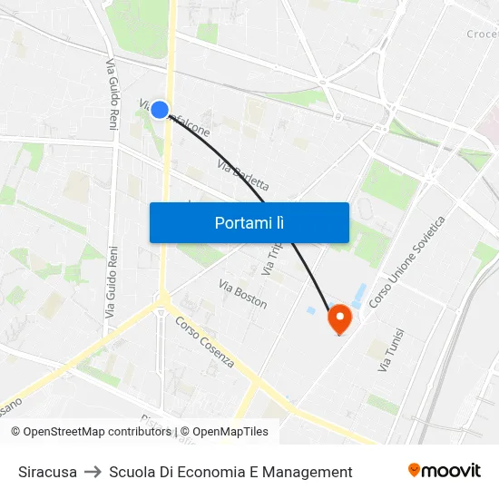 Siracusa to Scuola Di Economia E Management map