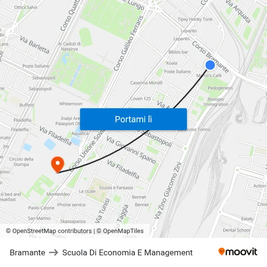 Bramante to Scuola Di Economia E Management map