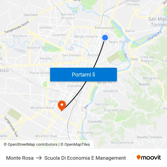 Monte Rosa to Scuola Di Economia E Management map