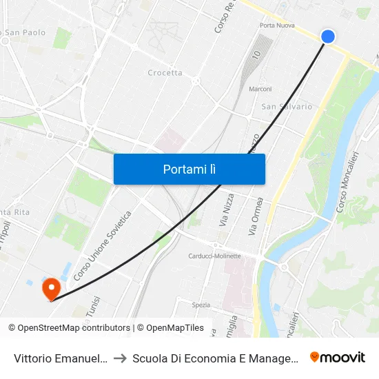 Vittorio Emanuele II to Scuola Di Economia E Management map