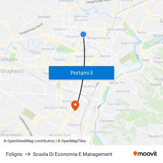 Foligno to Scuola Di Economia E Management map