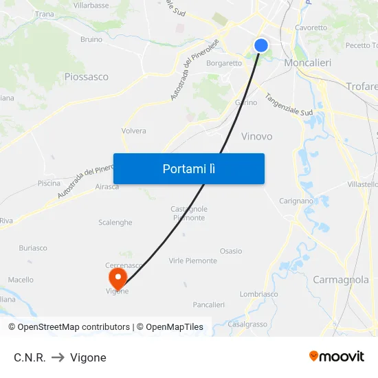 C.N.R. to Vigone map