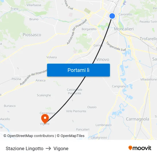 Stazione Lingotto to Vigone map