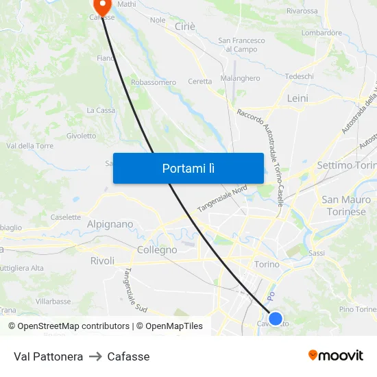 Val Pattonera to Cafasse map
