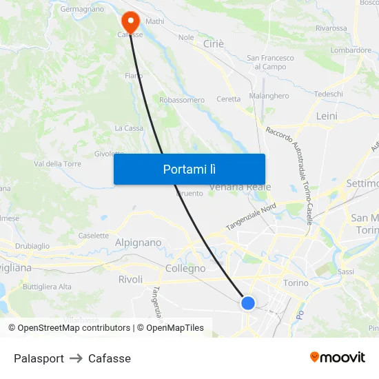 Palasport to Cafasse map