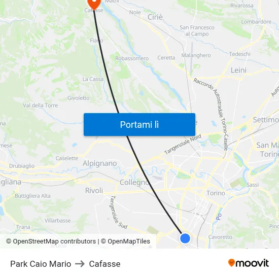 Park Caio Mario to Cafasse map