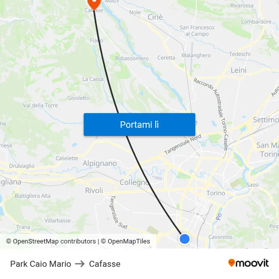 Park Caio Mario to Cafasse map