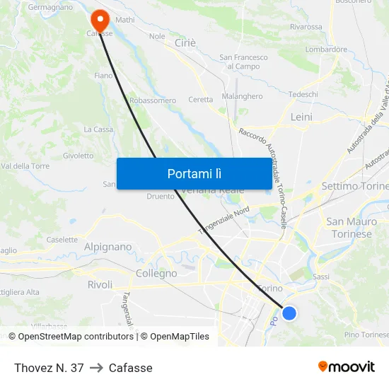 Thovez N. 37 to Cafasse map