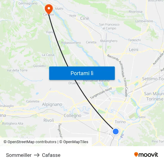 Sommeiller to Cafasse map