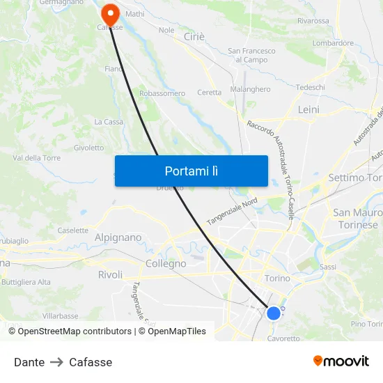 Dante to Cafasse map