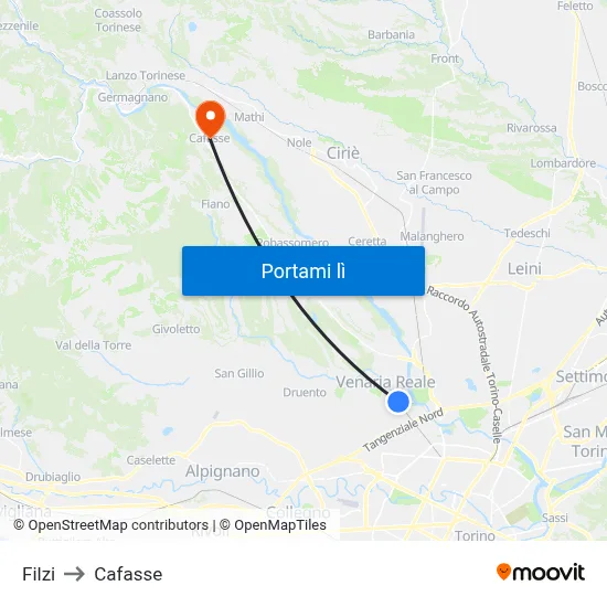Filzi to Cafasse map