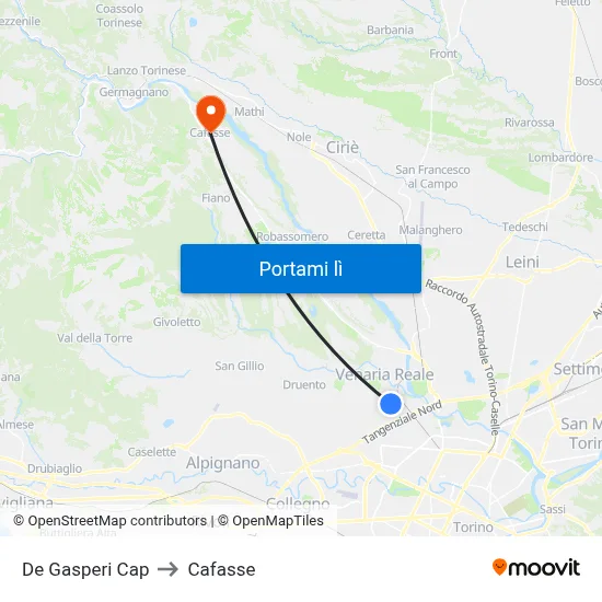 De Gasperi Cap to Cafasse map