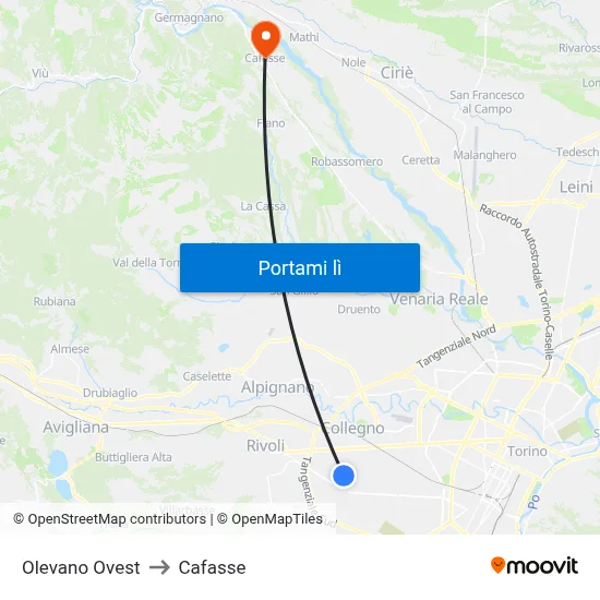 Olevano Ovest to Cafasse map