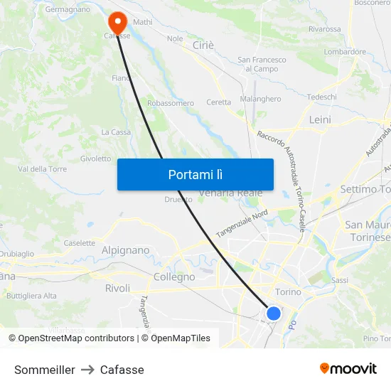 Sommeiller to Cafasse map
