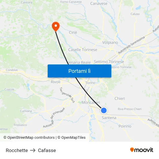 Rocchette to Cafasse map