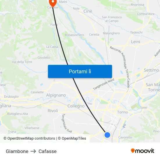 Giambone to Cafasse map