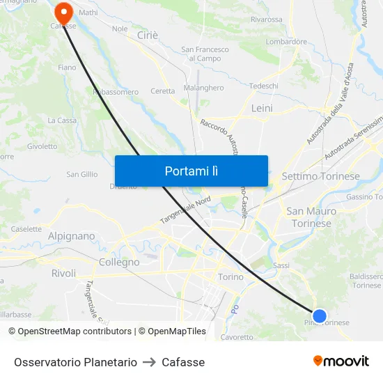 Osservatorio Planetario to Cafasse map