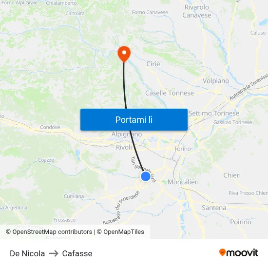 De Nicola to Cafasse map