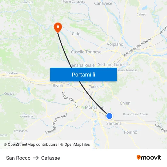 San Rocco to Cafasse map