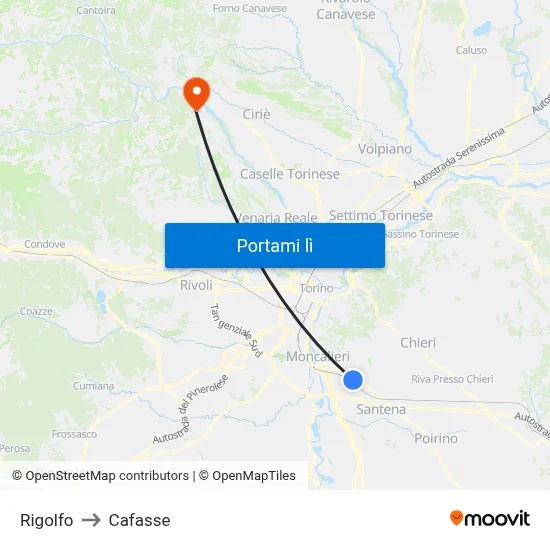 Rigolfo to Cafasse map