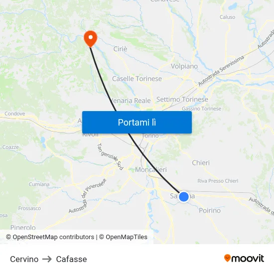 Cervino to Cafasse map