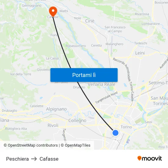 Peschiera to Cafasse map