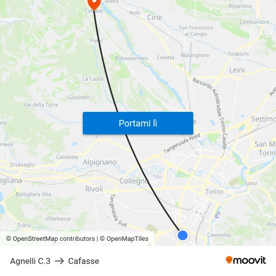 Agnelli C.3 to Cafasse map