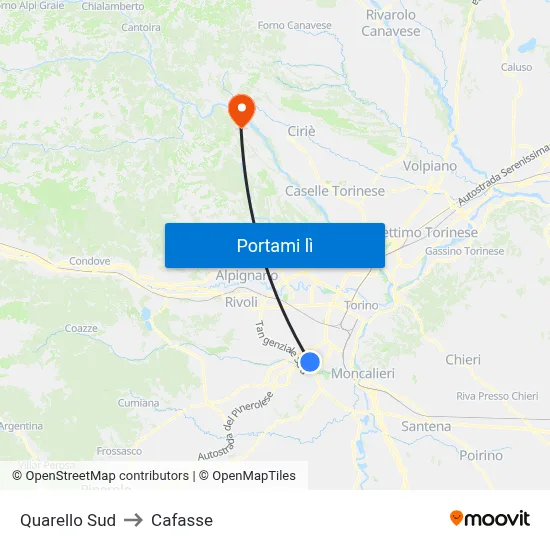 Quarello Sud to Cafasse map