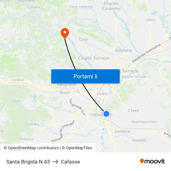 Santa Brigida N.43 to Cafasse map