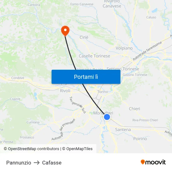 Pannunzio to Cafasse map