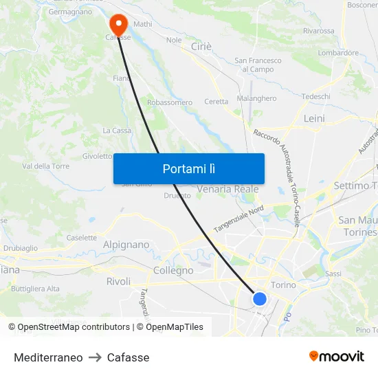 Mediterraneo to Cafasse map