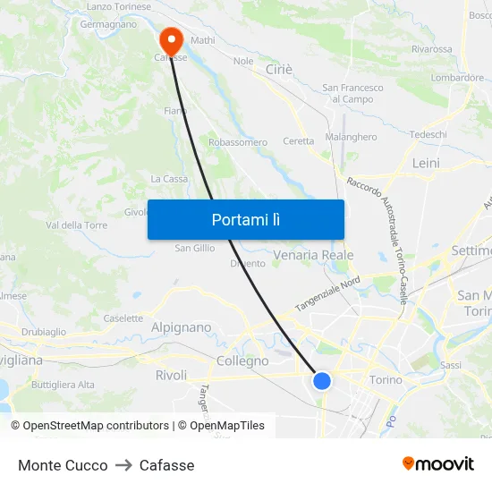 Monte Cucco to Cafasse map