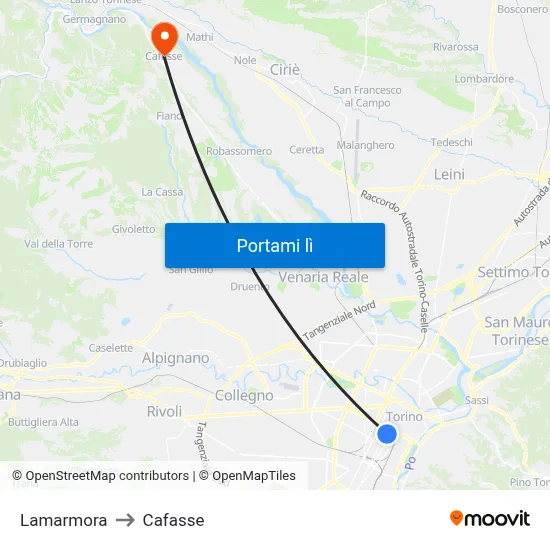 Lamarmora to Cafasse map