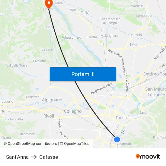Sant'Anna to Cafasse map
