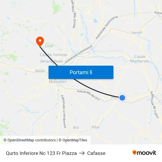 Qurto Inferiore Nc 123 Fr Piazza to Cafasse map