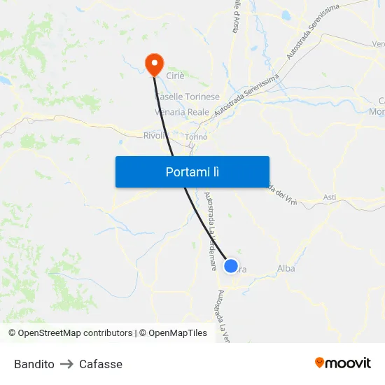 Bandito to Cafasse map