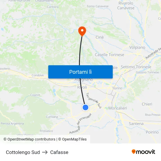 Cottolengo Sud to Cafasse map