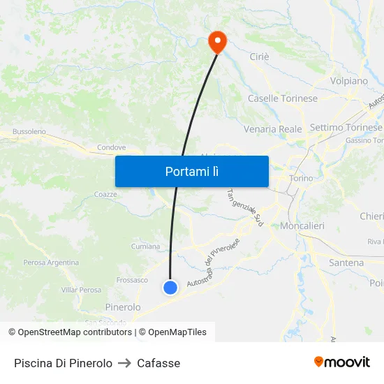 Piscina Di Pinerolo to Cafasse map
