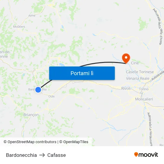 Bardonecchia to Cafasse map