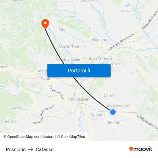 Pessione to Cafasse map