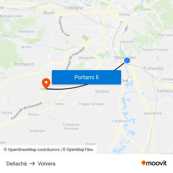 Dellachà to Volvera map