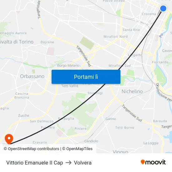 Vittorio Emanuele II Cap to Volvera map
