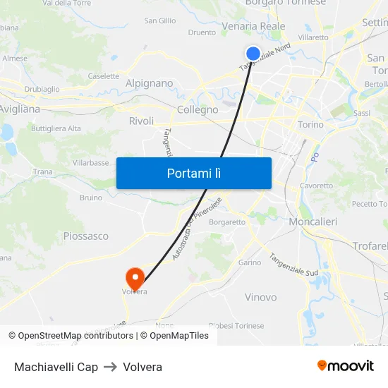 Machiavelli Cap to Volvera map