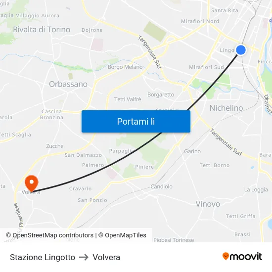 Stazione Lingotto to Volvera map