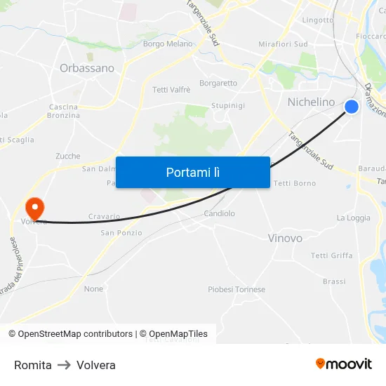Romita to Volvera map